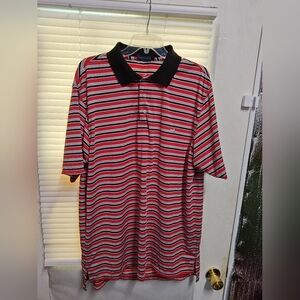 Southern Marsh Red Black Striped Polo